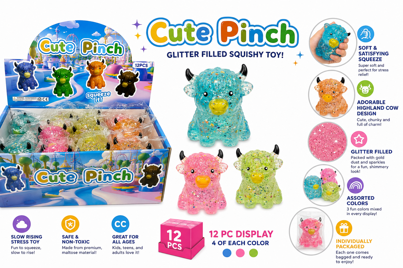 Glitter Highland Bull Squishy