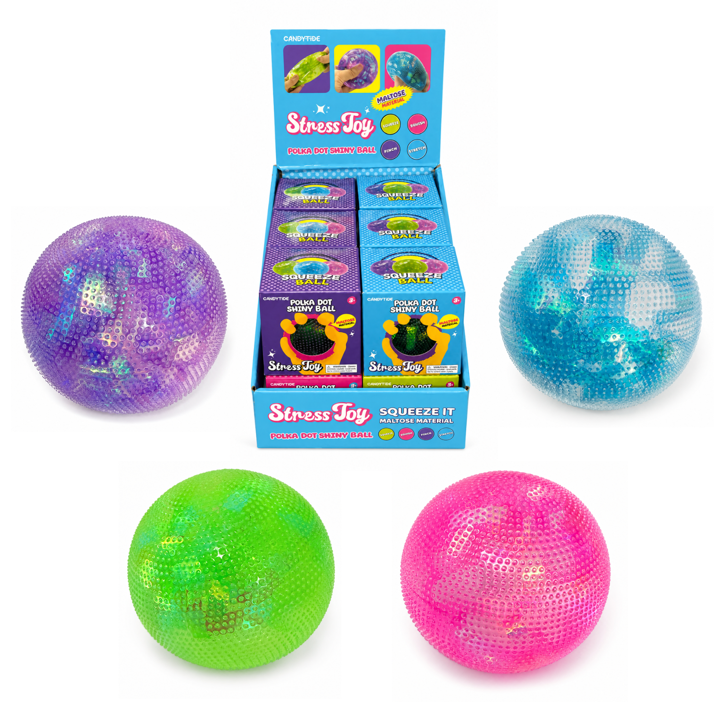 Pre-Order: Polka Dot Shiny Ball Stress Toy