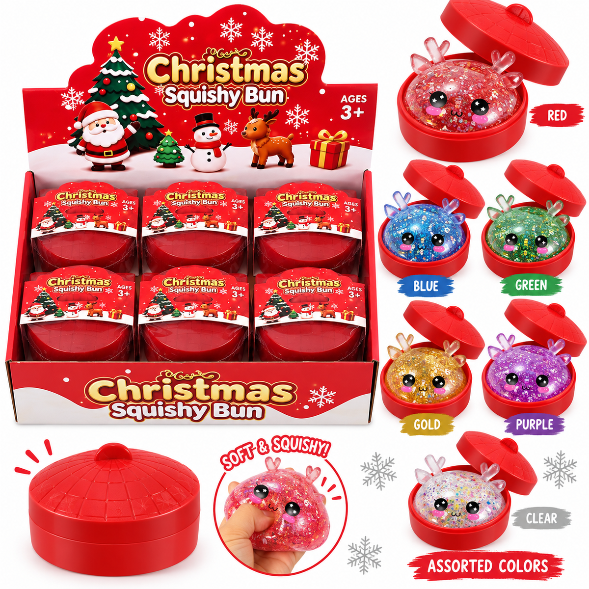 Christmas Glitter Dumpling Squishy